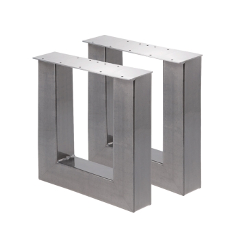 Bankgestell U 80/80 Stahl Klarlack | Im Set (2x)