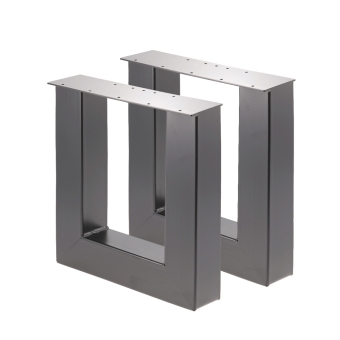 Bankgestell U 80/80 Schwarz matt | Im Set (2x)
