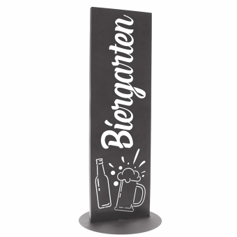 Gartenschild Dekosäule "Biergarten" 