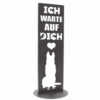 Gartenschild Dekosäule "Ich warte auf dich" 