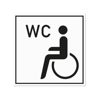 Hinweisschild WC Behinderte Aufkleber | 20 x 20 cm