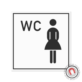 Hinweisschild WC Damen Magnetschild | 20 x 20 cm