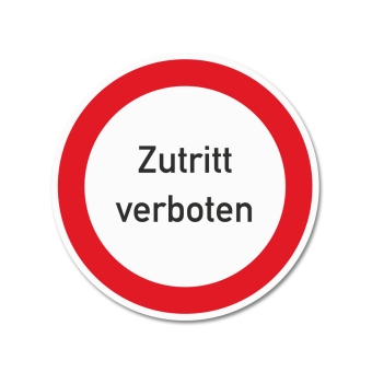 Warnschild rund, Zutritt verboten 